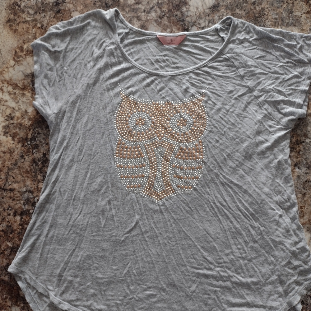 Bedazzled owl blouse